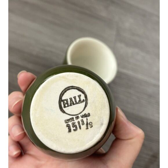 Hall Vintage Washington Individual Coffee Pot Lid Mug Set Forest Green - Picture 4 of 7